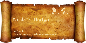 Matók Ibolya névjegykártya